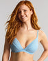 Panache Romy Plunge Bikini Top Sky Blue Gingham