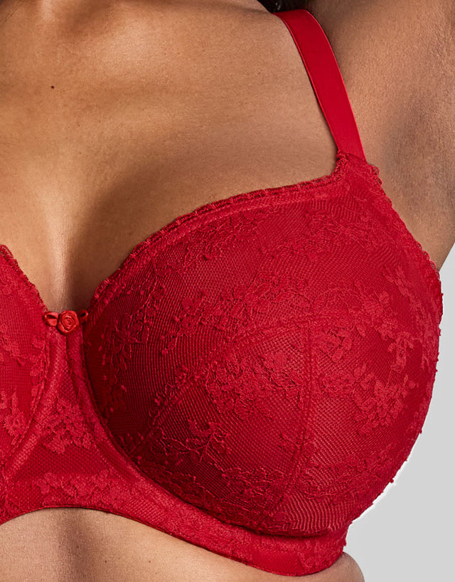 Panache Tango Lace Balconette Bra Scarlet Red