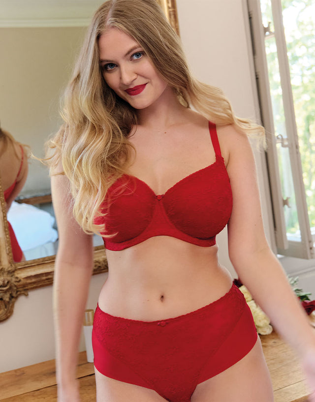 Panache Tango Lace Balconette Bra Scarlet Red