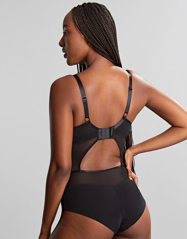 Panache Tango Essence Plunge Bodysuit Obsidian Black