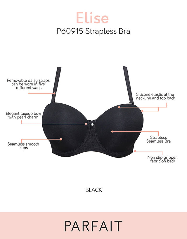 Parfait Elise Strapless Bra Black