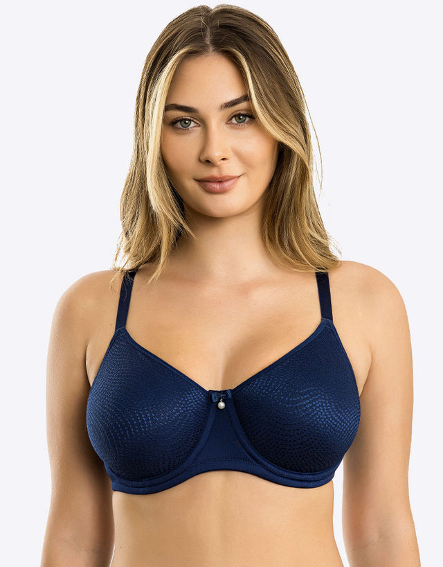 Parfait Pearl Unlined Seamless Minimizer Bra Navy Blue