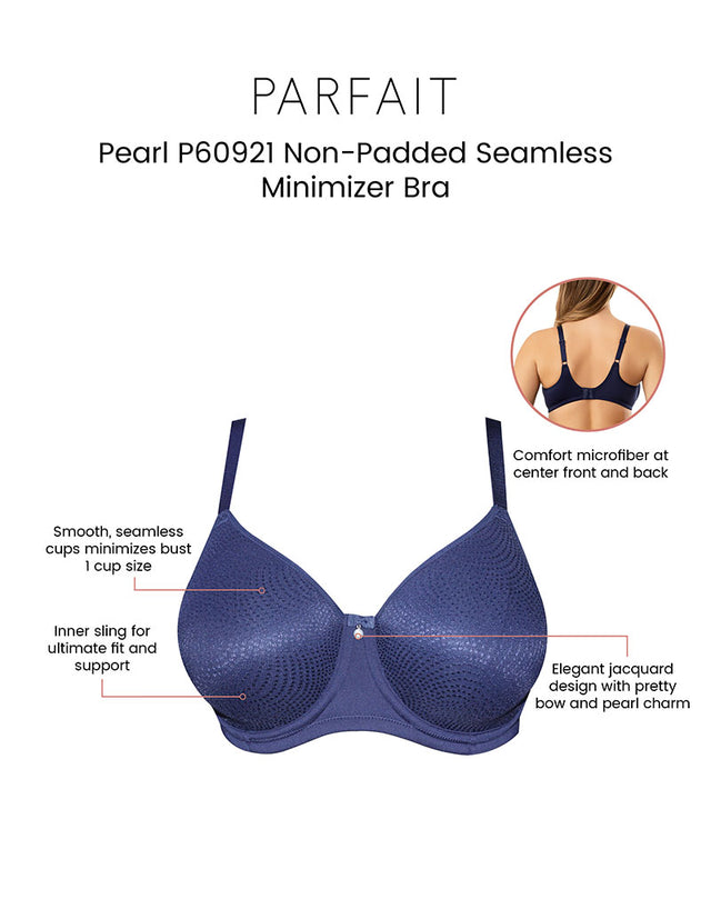 Parfait Pearl Unlined Seamless Minimizer Bra Navy Blue