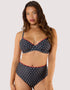 Peek & Beau Dottie Scallop High Waist Bikini Brief Black/White Dot Print