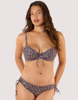 Peek & Beau Vera Scallop Plunge Bikini Top Ditsy Floral Print