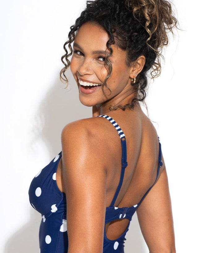 Pour Moi Beach House Swimsuit Navy/Green