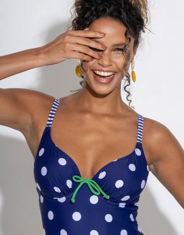 Pour Moi Beach House Swimsuit Navy/Green