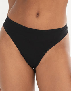 Pour Moi Definitions Bonded No VPL Thong Black