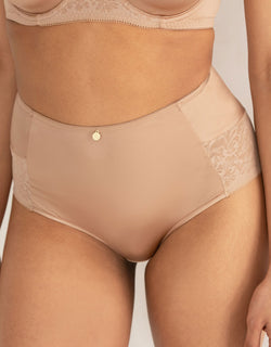 Pour Moi Effortless No VPL Light Control Lace Deep Brief Toffee