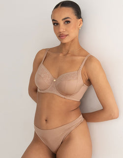 Pour Moi Effortless Full Cup Side Support Bra Toffee