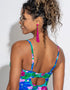 Pour Moi Free Spirit Lightly Padded Swimsuit Green Floral Print