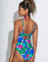 Pour Moi Free Spirit Lightly Padded Swimsuit Green Floral Print