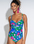 Pour Moi Free Spirit Lightly Padded Swimsuit Green Floral Print