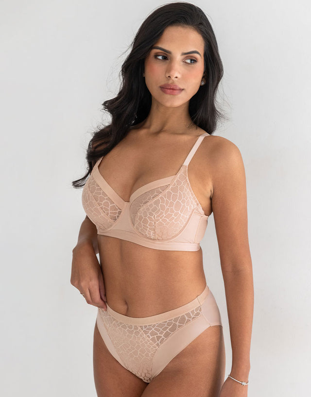 Pour Moi Geo Sculpt Balcony Bra Toffee