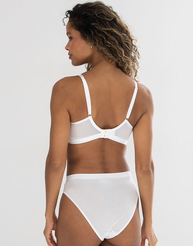 Pour Moi Geo Sculpt Non-Wired Bralette White