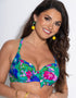 Pour Moi Getaway Multiway Bikini Top Green Floral Print