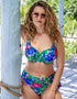 Pour Moi Getaway Multiway Bikini Top Green Floral Print