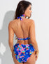 Pour Moi Heatwave Fold Over Tie Bikini Brief Aqua Floral