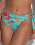 Pour Moi Heatwave Fold Over Bikini Brief Aqua Blue/Orange Print