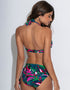 Pour Moi Heatwave Halter Bikini Top Black Multi Print