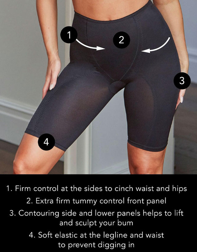 Pour Moi Hourglass Firm Control High Waist Short Black