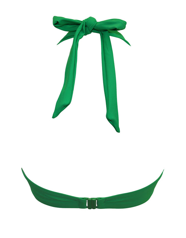 Pour Moi Malibu Plunge Halter Bikini Top Green