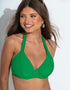 Pour Moi Malibu Plunge Halter Bikini Top Green