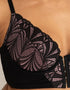 Pour Moi New Romance Front Fastening Longline Plunge Bra Black/Rose Pink