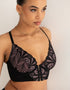 Pour Moi New Romance Front Fastening Longline Plunge Bra Black/Rose Pink