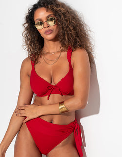 Pour Moi Ocean Breeze Plunge Bikini Top Red