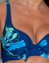 Pour Moi Palermo Balcony Bikini Top Navy Blue Floral Print