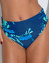 Pour Moi Palermo Fold Over Bikini Brief Navy Blue Floral Print