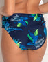 Pour Moi Palermo Fold Over Bikini Brief Navy Tropical