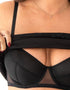 Pour Moi Ribbed Cotton Hidden Bra Cami Top Black