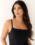 Pour Moi Ribbed Cotton Hidden Bra Cami Top Black
