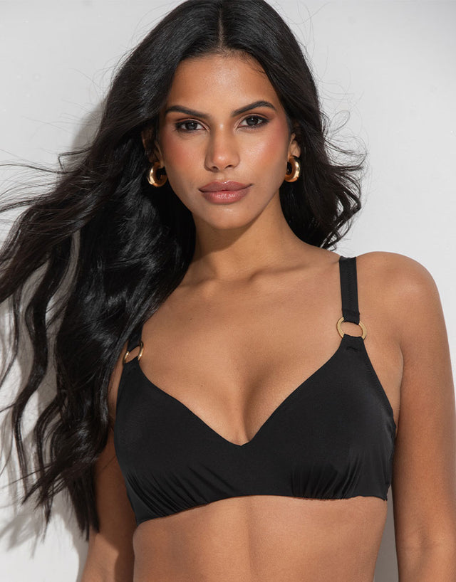 Pour Moi Samoa Plunge Bikini Top Black