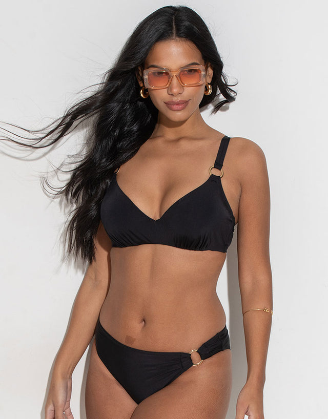 Pour Moi Samoa Plunge Bikini Top Black