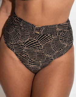 Pour Moi Samoa High Waist Control Bikini Brief Black/Gold