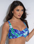Pour Moi Santa Monica Side Support Bikini Top Blue/White Print