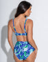 Pour Moi Santa Monica High Waist Control Bikini Brief Blue/White Print