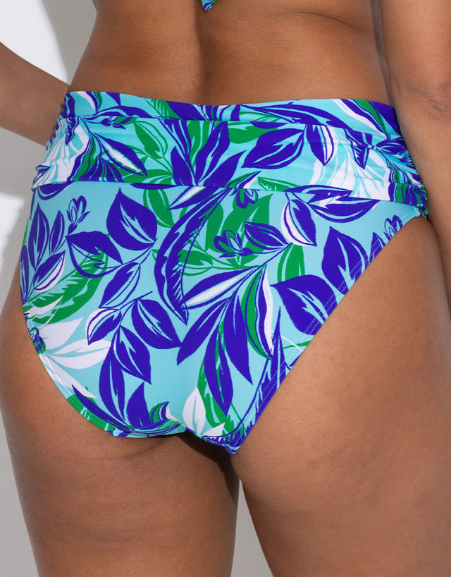 Pour Moi Santa Monica Fold Over Bikini Brief Blue/White Print