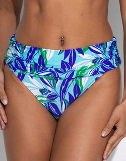 Pour Moi Santa Monica Fold Over Bikini Brief Blue/White Print
