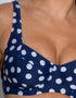 Pour Moi Santa Monica Side Support Bikini Top Navy Blue/White Spot