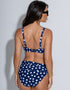 Pour Moi Santa Monica Fold Over Bikini Brief Navy Blue/White Spot