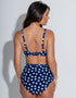 Pour Moi Santa Monica Side Support Bikini Top Navy Blue/White Spot