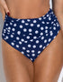 Pour Moi Santa Monica High Waist Control Bikini Brief Navy Blue/White Spot