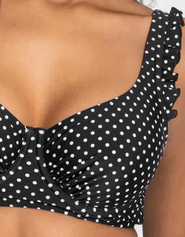 Pour Moi Sicily Longline Bikini Top Black/White