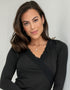 Pour Moi Sofa Loves Lace Hidden Support Long Sleeve Top Black