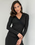 Pour Moi Sofa Loves Lace Hidden Support Long Sleeve Top Black