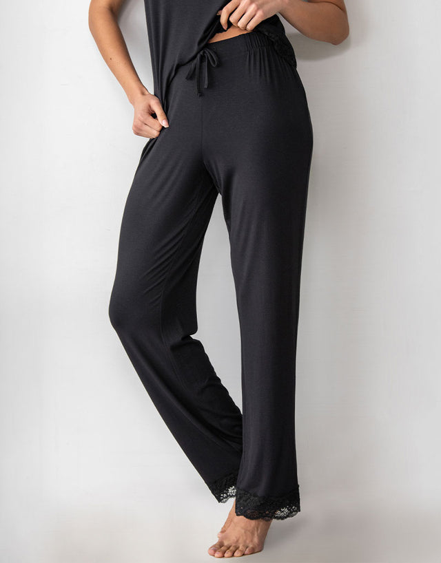 Pour Moi Sofa Loves Lace Jersey Trouser Black